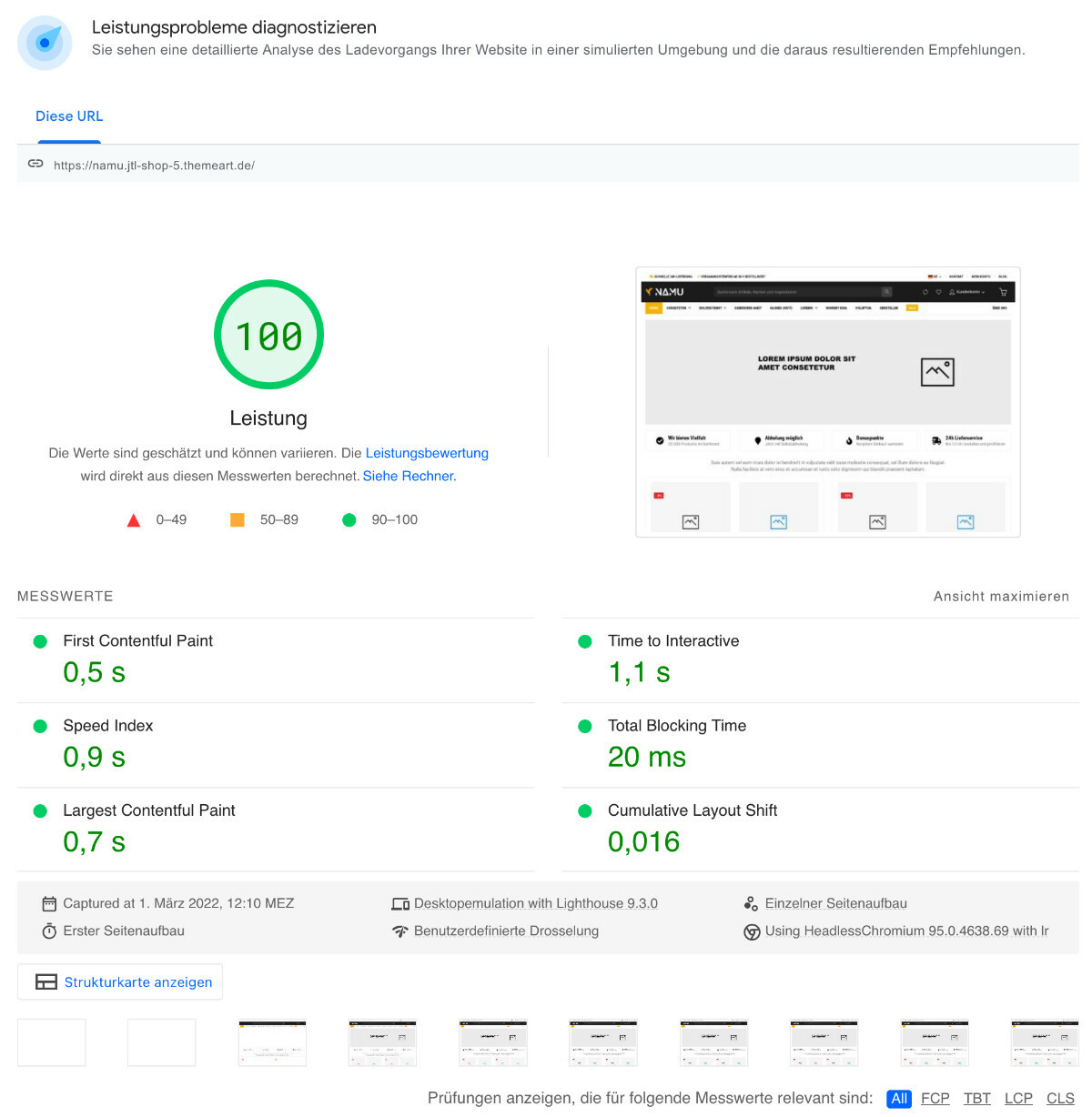 desktop page speed