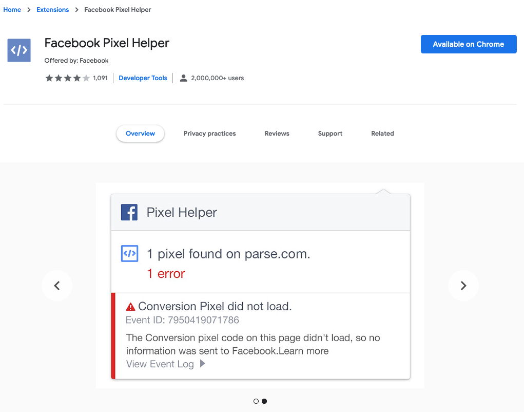 Facebook Pixel Helper