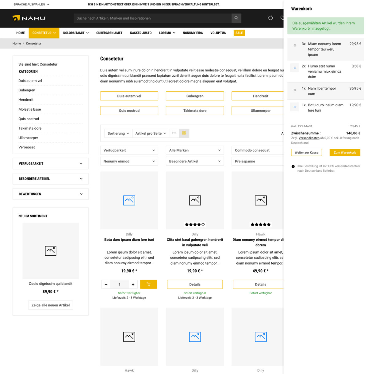 Namu - JTL-Shop 5 Template