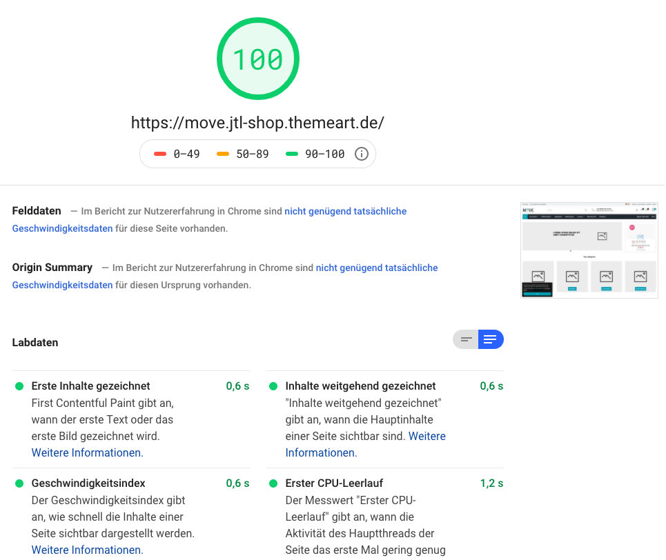 Zepter - Pagespeed Desktop