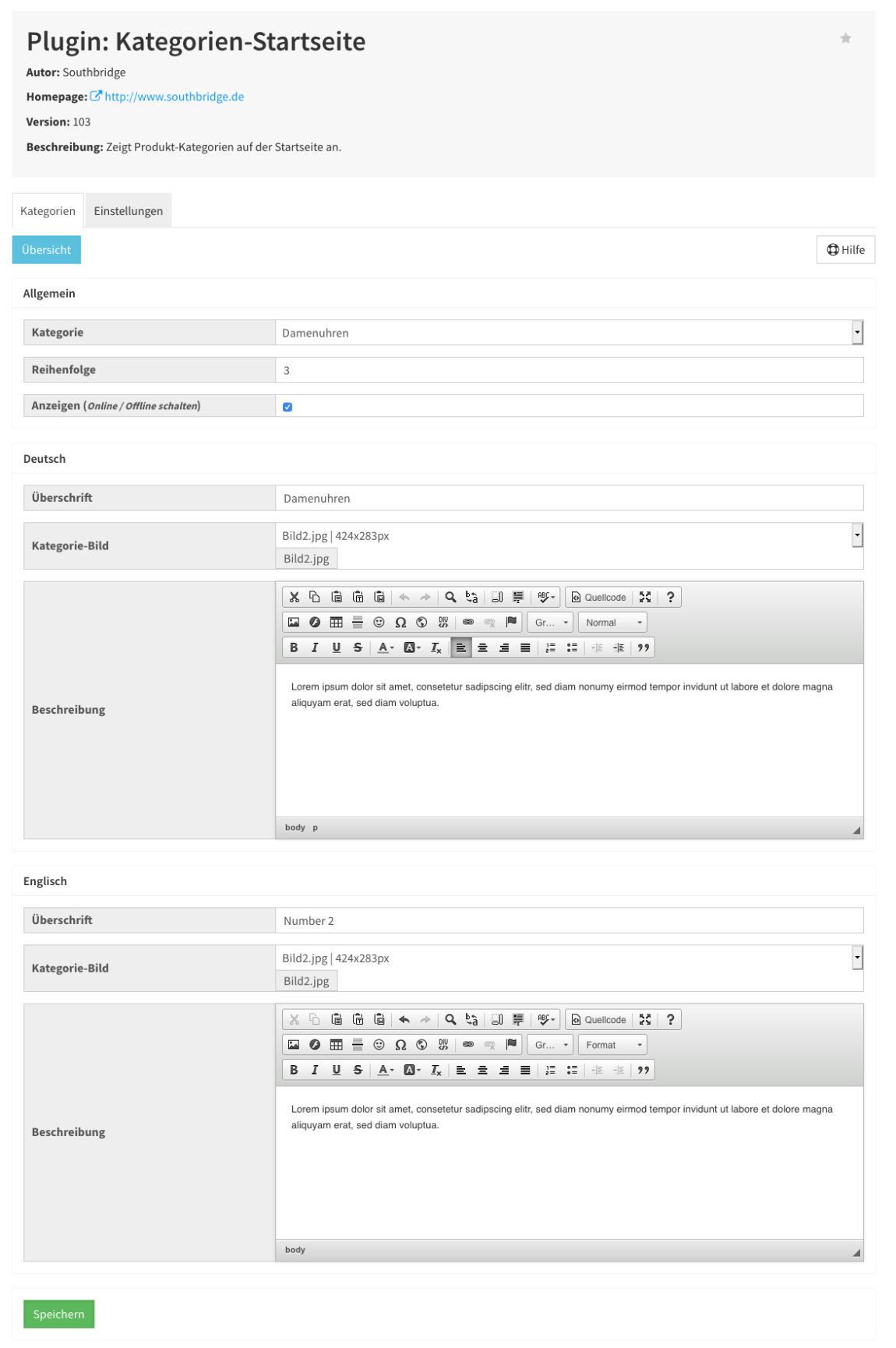 Neue Kategorie auf der Startseite - JTL-Shop Plugin